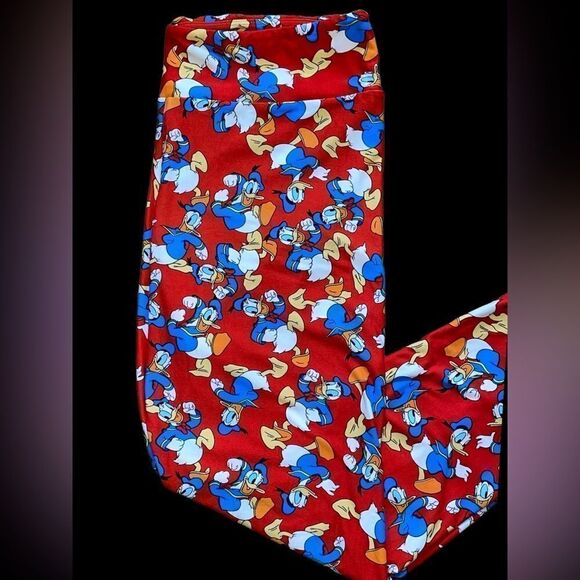LuLaRoe Women’s TC Red Disney’s Donald Duck Leggings Adult Sizes XL Comfy NWOT - Picture 11 of 16